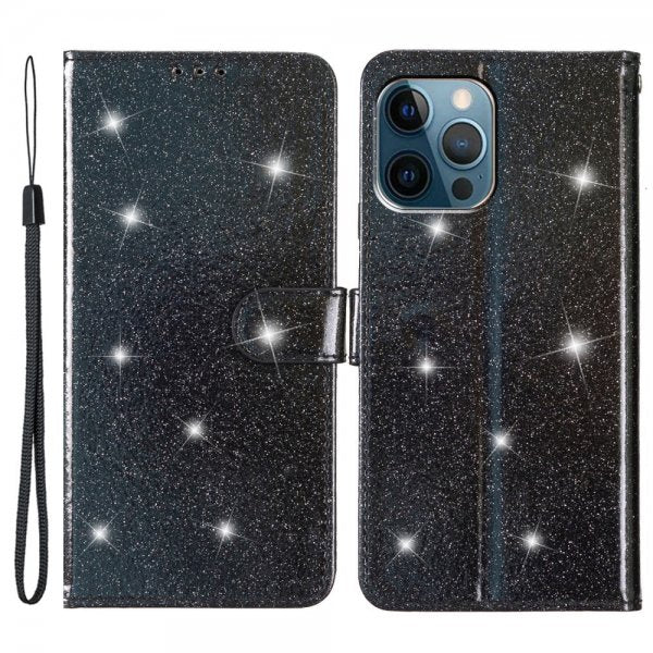 iPhone 15 Pro Max Etui Glitter Svart