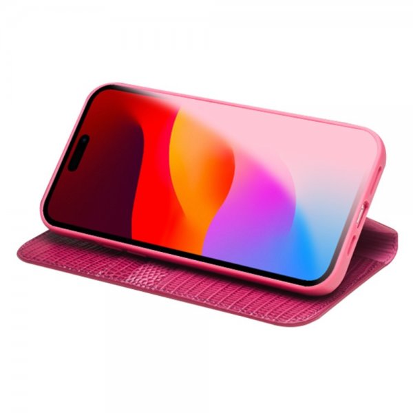 Qialino iPhone 15 Pro Max Etui Krokodille tekstur Rosa