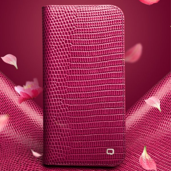 Qialino iPhone 15 Pro Max Etui Krokodille tekstur Rosa