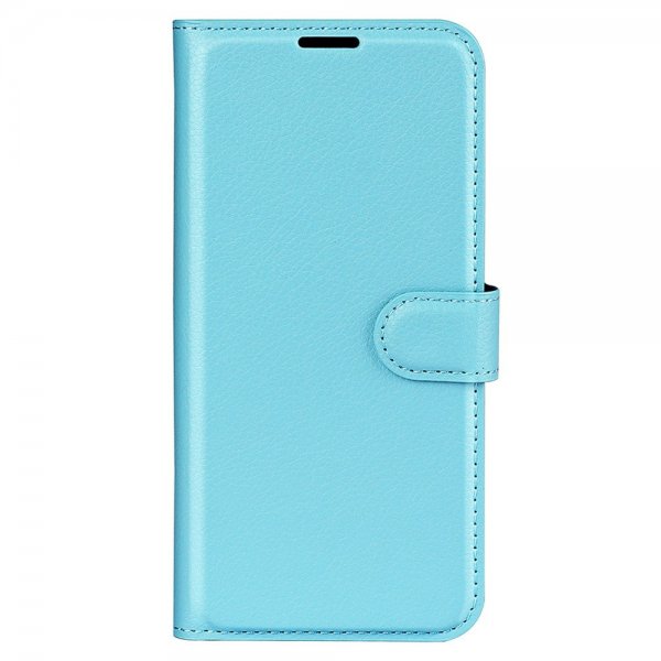 iPhone 15 Pro Max Etui Litchi Blå
