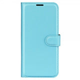 iPhone 15 Pro Max Etui Litchi Blå