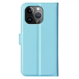 iPhone 15 Pro Max Etui Litchi Blå