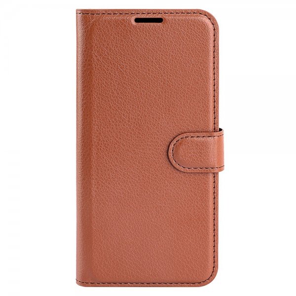 iPhone 15 Pro Max Etui Litchi Brun