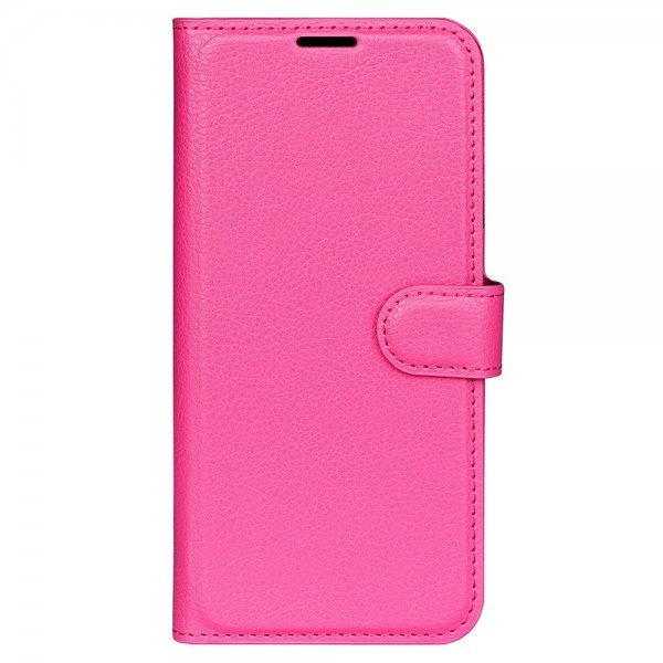 iPhone 15 Pro Max Etui Litchi Magenta