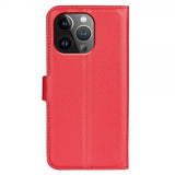 iPhone 15 Pro Max Etui Litchi Rød