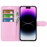 iPhone 15 Pro Max Etui Litchi Rosa