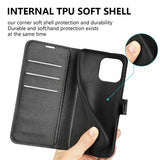 iPhone 15 Pro Max Etui Litchi Svart