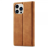Lc.Imeeke iPhone 15 Pro Max Etui med Kortlomme flipp Brun