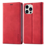 Lc.Imeeke iPhone 15 Pro Max Etui med Kortlomme flipp Rød