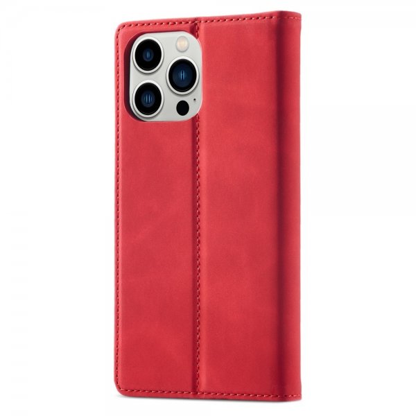 Lc.Imeeke iPhone 15 Pro Max Etui med Kortlomme flipp Rød
