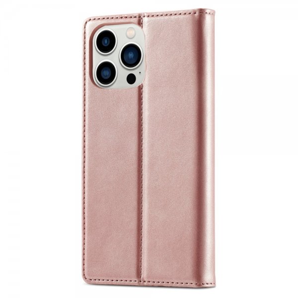Lc.Imeeke iPhone 15 Pro Max Etui med Kortlomme flipp Rosegull