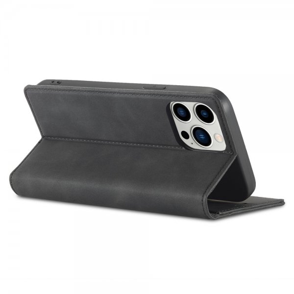Lc.Imeeke iPhone 15 Pro Max Etui med Kortlomme flipp Svart