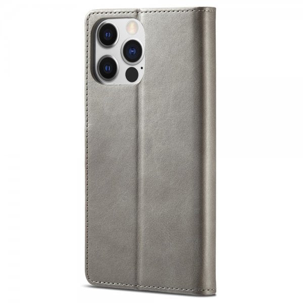Lc.Imeeke iPhone 15 Pro Max Etui med Kortlomme stativfunksjon Grå
