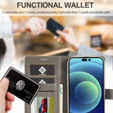 Lc.Imeeke iPhone 15 Pro Max Etui med Kortlomme stativfunksjon Grå