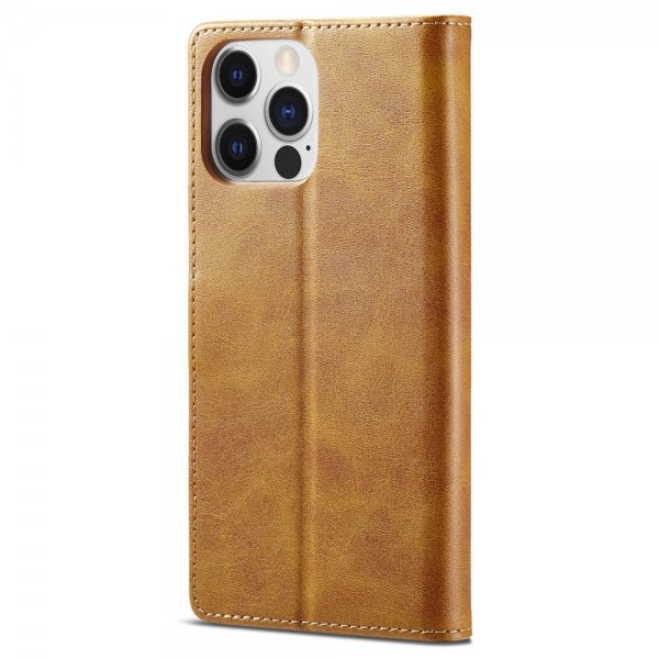 Lc.Imeeke iPhone 15 Pro Max Etui med Kortlomme stativfunksjon Lysebrun