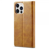 Lc.Imeeke iPhone 15 Pro Max Etui med Kortlomme stativfunksjon Lysebrun