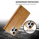 Lc.Imeeke iPhone 15 Pro Max Etui med Kortlomme stativfunksjon Lysebrun
