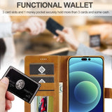 Lc.Imeeke iPhone 15 Pro Max Etui med Kortlomme stativfunksjon Lysebrun