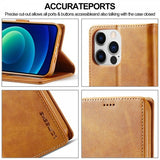 Lc.Imeeke iPhone 15 Pro Max Etui med Kortlomme stativfunksjon Lysebrun