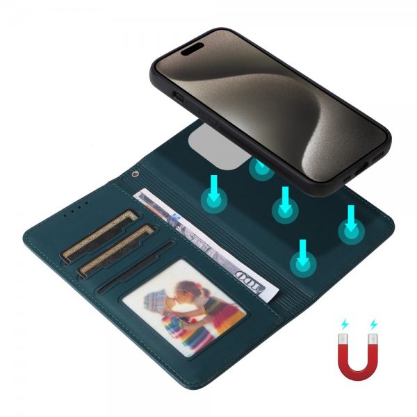 Betopnice iPhone 15 Pro Max Etui Avtagbart Deksel 005 Blå