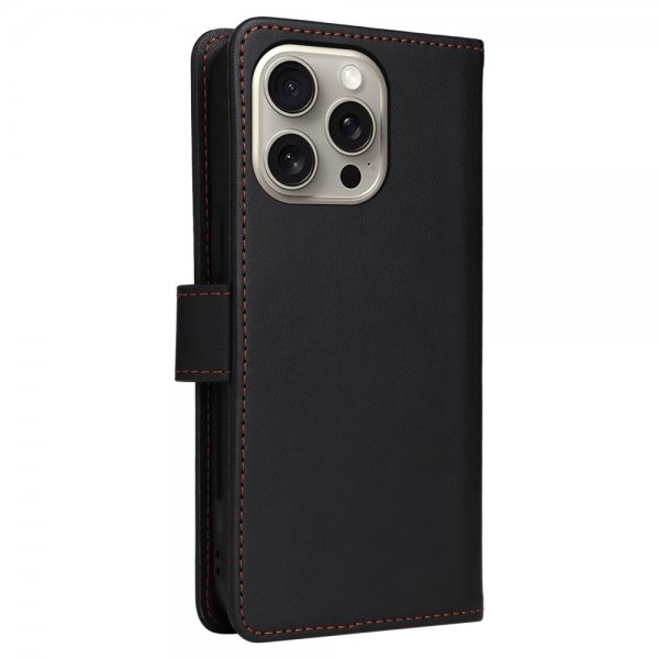 Betopnice iPhone 15 Pro Max Etui Avtagbart Deksel 005 Svart