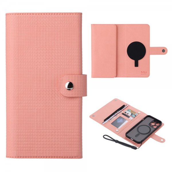 VILI iPhone 15 Pro Max Etui Avtagbart Deksel GHB Series MagSafe Rosa