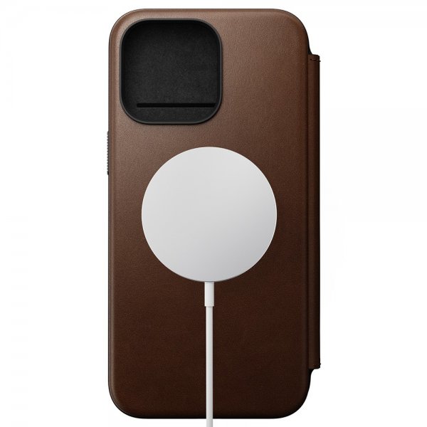 Nomad iPhone 15 Pro Max Etui Modern Leather Folio Brun