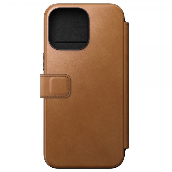 Nomad iPhone 15 Pro Max Etui Modern Leather Folio English Tan