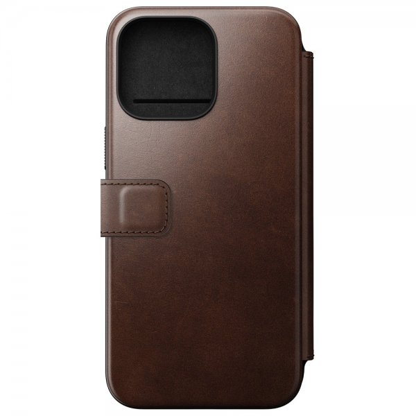 Nomad iPhone 15 Pro Max Etui Modern Leather Folio Horween Rustic Brown