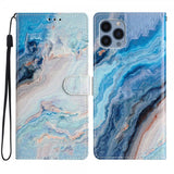 iPhone 15 Pro Max Etui Motiv Blå Marmor