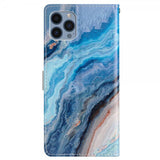 iPhone 15 Pro Max Etui Motiv Blå Marmor