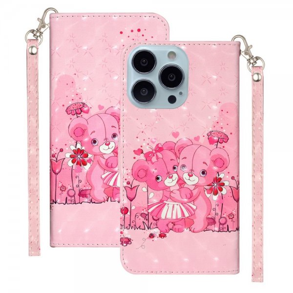 iPhone 15 Pro Max Etui Motiv Rosa Teddybjørn