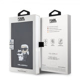 Karl Lagerfeld iPhone 15 Pro Max Etui NFT Karl & Choupette Patch Saffiano Svart