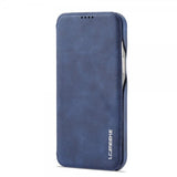 Lc.Imeeke iPhone 15 Pro Max Etui Retro Blå