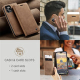 CaseMe iPhone 15 Pro Max Etui Retro Flip Brun