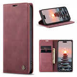 CaseMe iPhone 15 Pro Max Etui Retro Flip Rød