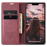 CaseMe iPhone 15 Pro Max Etui Retro Flip Rød