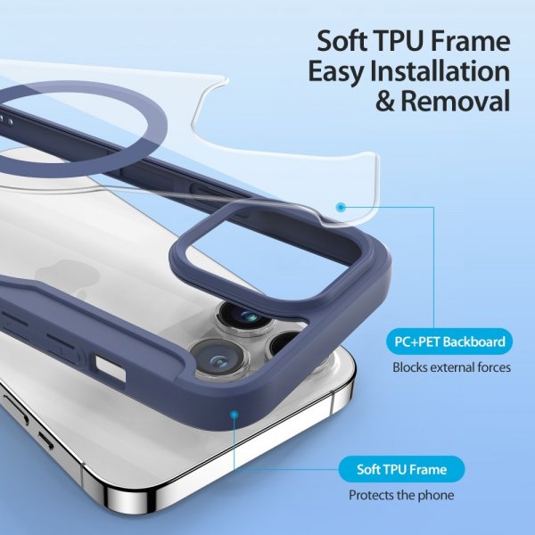 Dux Ducis iPhone 15 Pro Max Etui Skin X Pro Series MagSafe Blå