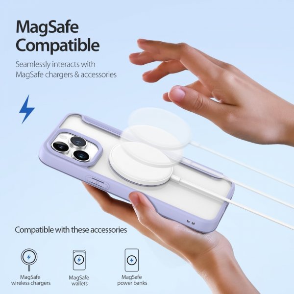 Dux Ducis iPhone 15 Pro Max Etui Skin X Pro Series MagSafe Lilla
