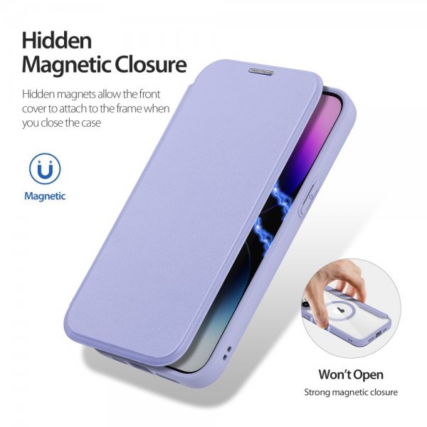 Dux Ducis iPhone 15 Pro Max Etui Skin X Pro Series MagSafe Lilla