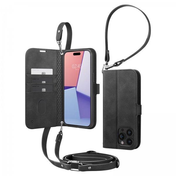 Spigen iPhone 15 Pro Max Etui Wallet S Pro Svart