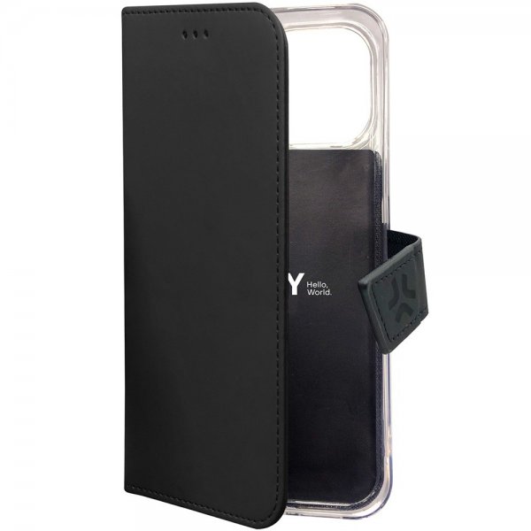 Celly iPhone 15 Pro Max Etui Wally Wallet Case Svart