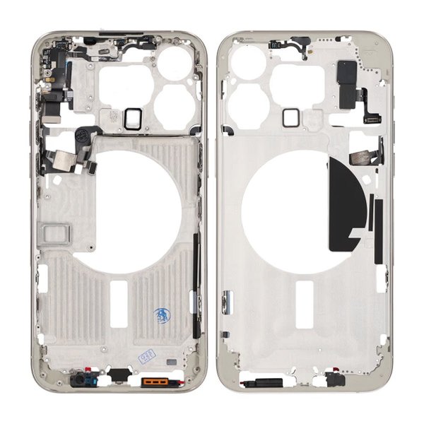 iPhone 15 Pro Max midtramme med smådeler OEM - titanhvit