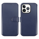 Rvelon iPhone 15 Pro Max Etui Ekte Skinn Blå