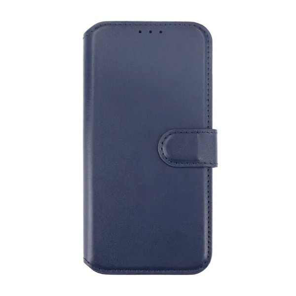 Rvelon iPhone 15 Pro Max Etui Ekte Skinn Blå