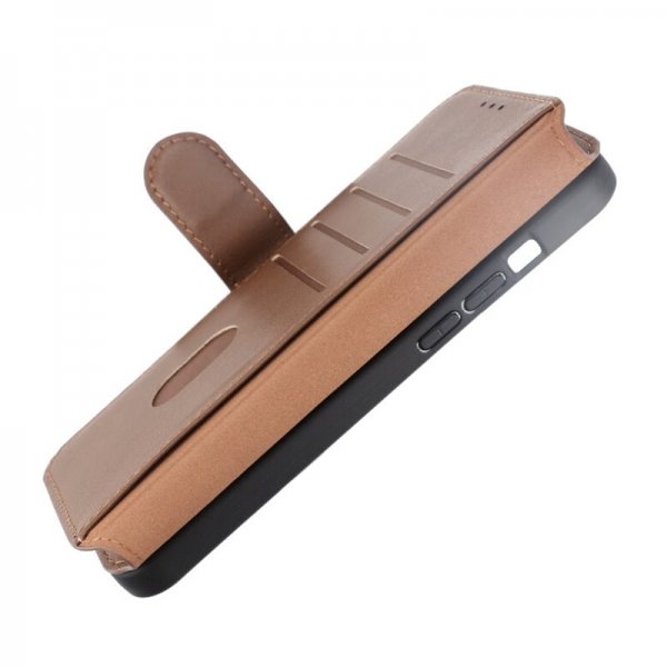 Rvelon iPhone 15 Pro Max Etui Ekte Skinn Brun