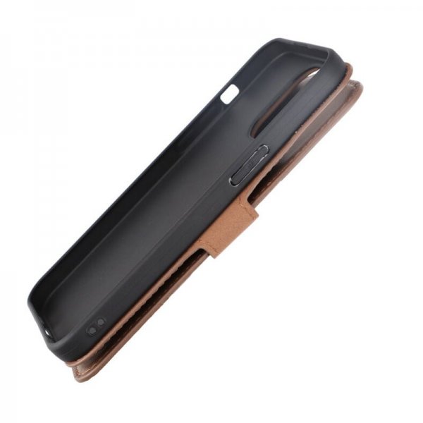 Rvelon iPhone 15 Pro Max Etui Ekte Skinn Brun