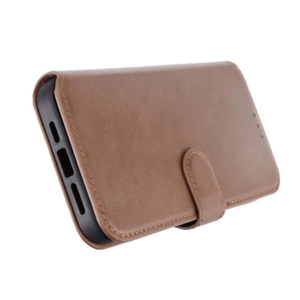 Rvelon iPhone 15 Pro Max Etui Ekte Skinn Brun