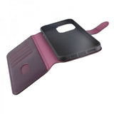 Rvelon iPhone 15 Pro Max Etui Ekte Skinn Lilla