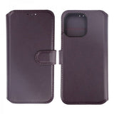 Rvelon iPhone 15 Pro Max Etui Ekte Skinn Lilla